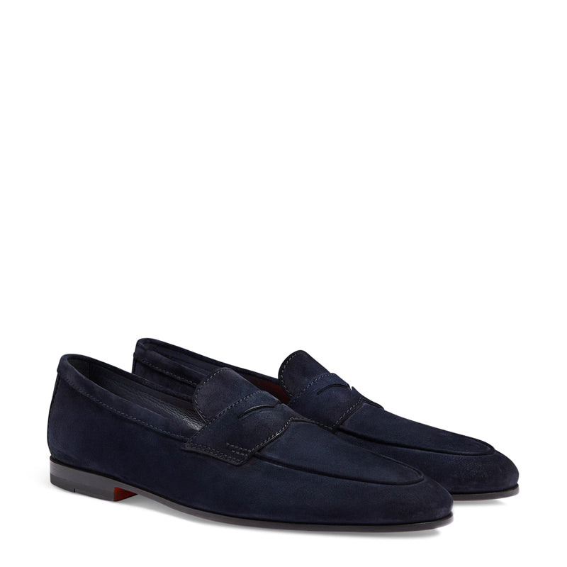 Men’s Natural Suede Penny Loafers – Classic Slip-On
