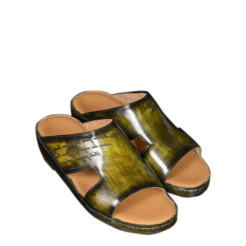 Open Toe Leather Comfort Arabic Black Sandal