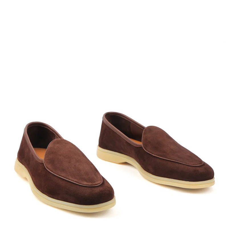 Suede Leather Solid Tan Loafer For Men