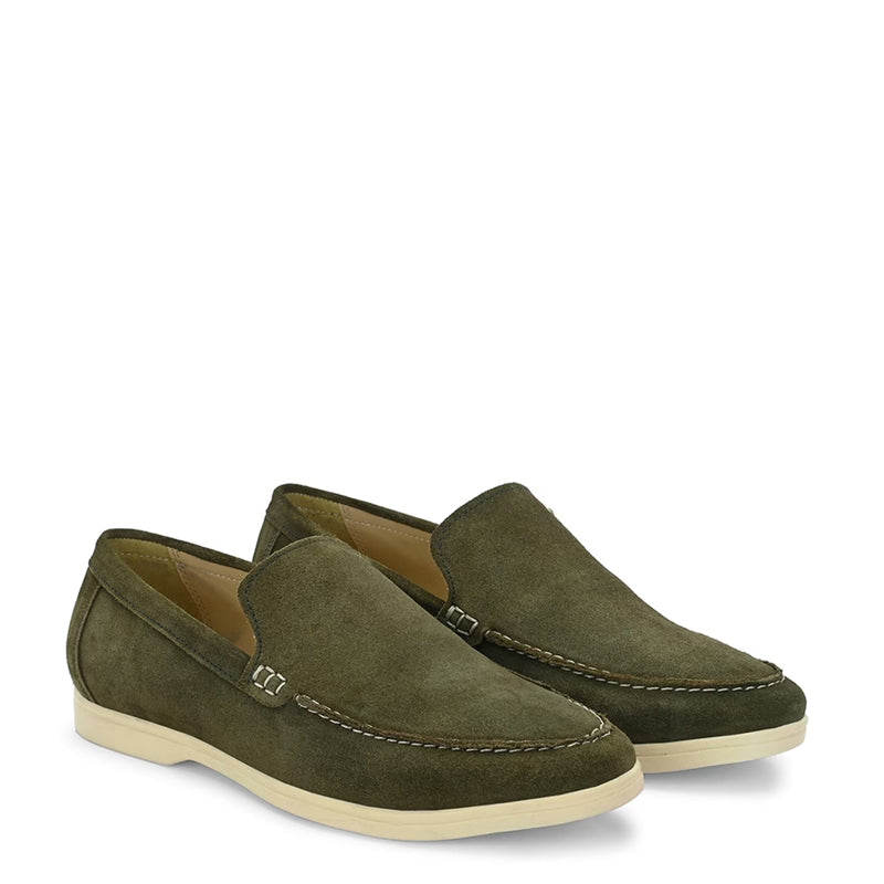 Suede Leather Moccasin Tan Loafer Shoe For men