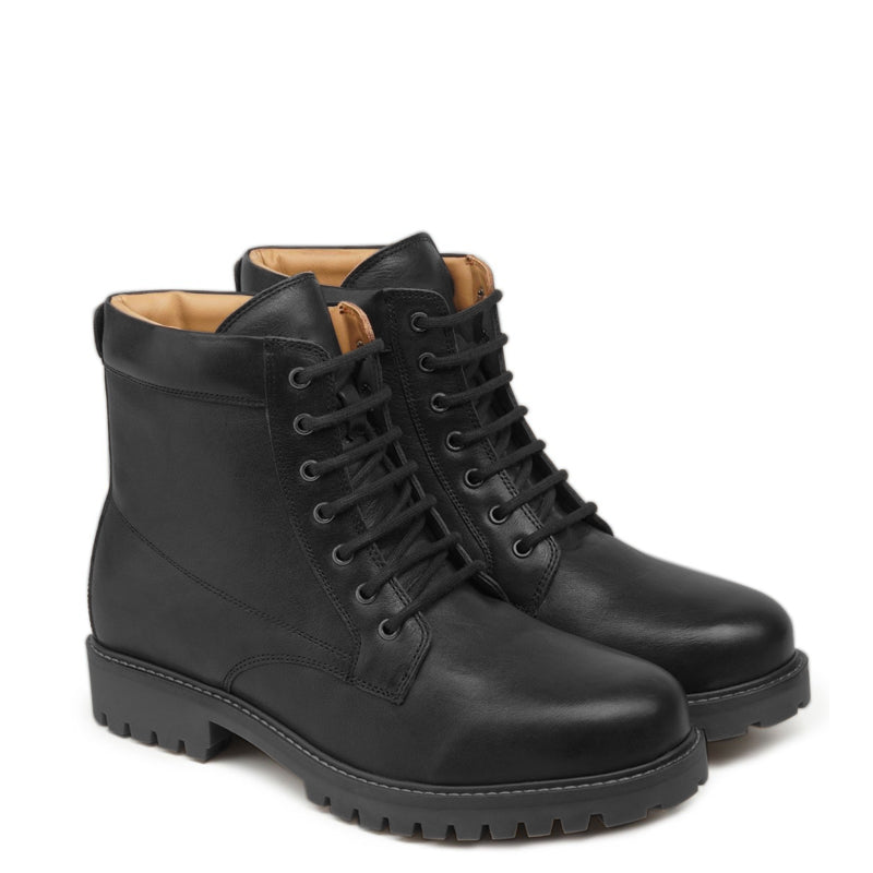 Classic Leather Lace-Up Ankle Boot Brown