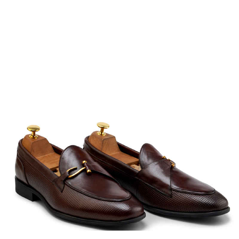 Classic Side Hook Leather Black Loafer