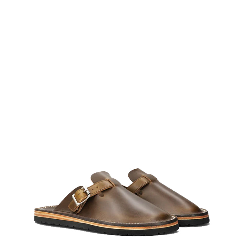 Buckle Clogs Slit Sandal Green