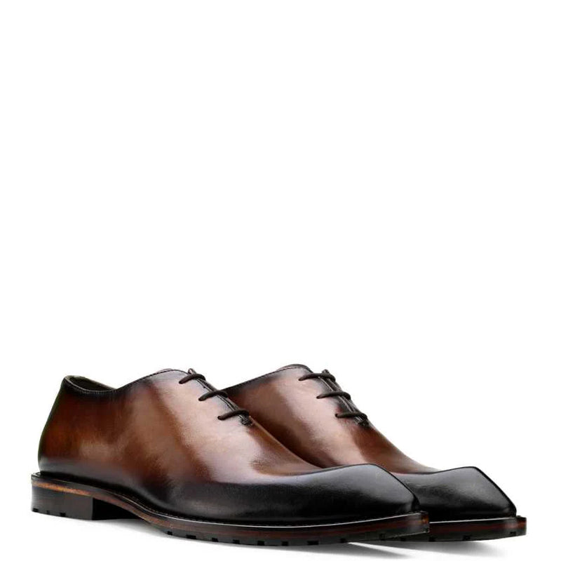 Men Classic Royale Snip Toe Leather Oxford Shoe Brown