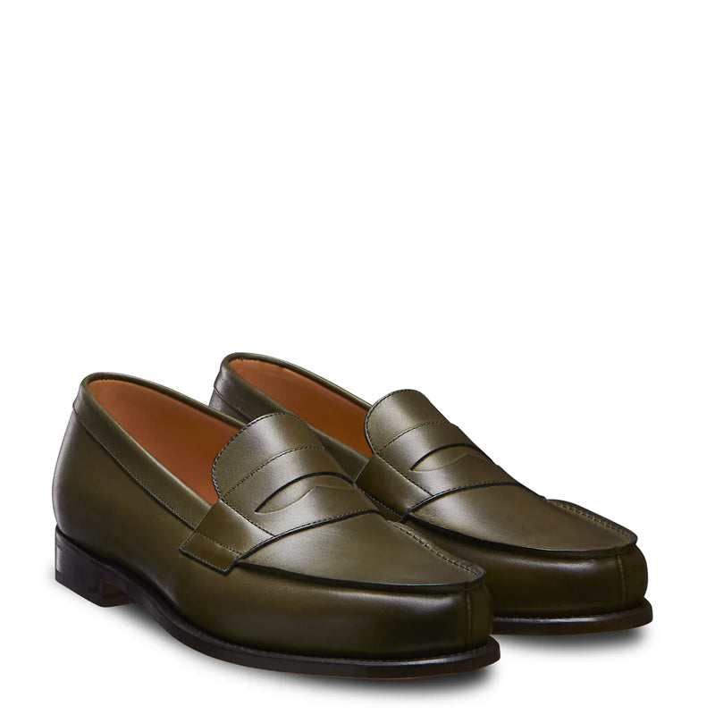 Classic Leather Black Penny Loafer For Men