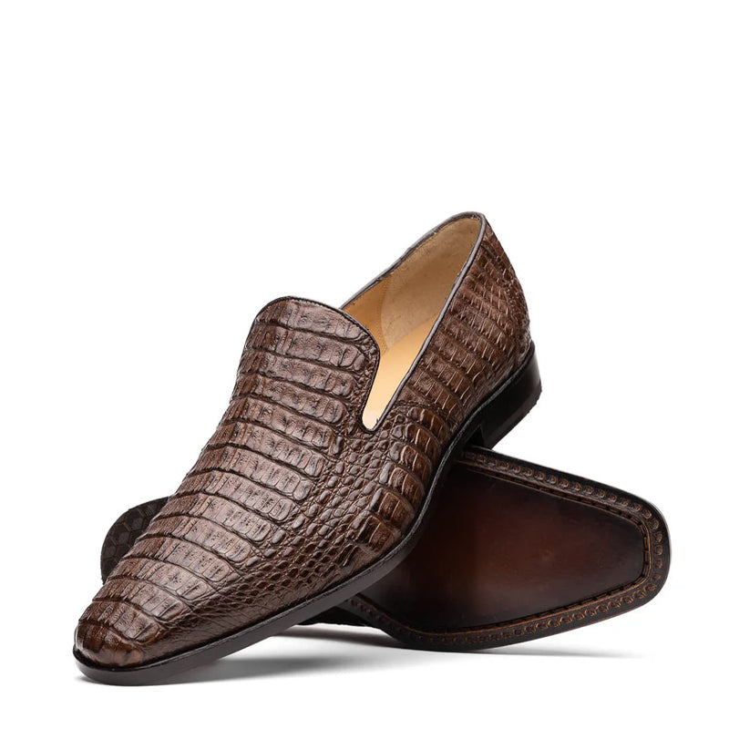 Crocodile Leather Loafers Tan