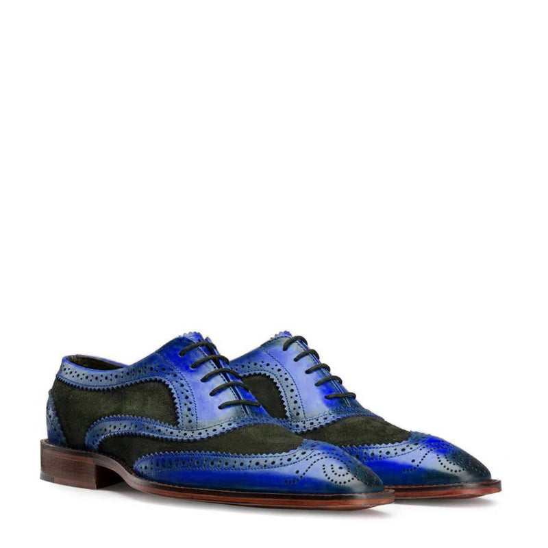 Leather Lace-UP Wingtip Oxford Shoes For Men