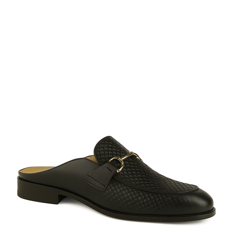 Woven Design Leather Mule