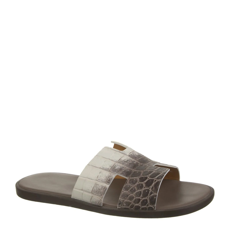 Luxury Croco Leather Matte/White Oran Sandal