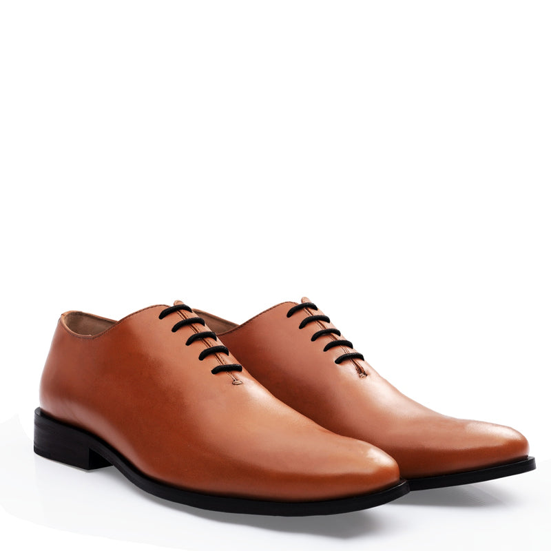 Classic Plain Wholecut Leather Oxford Shoe Burgundy