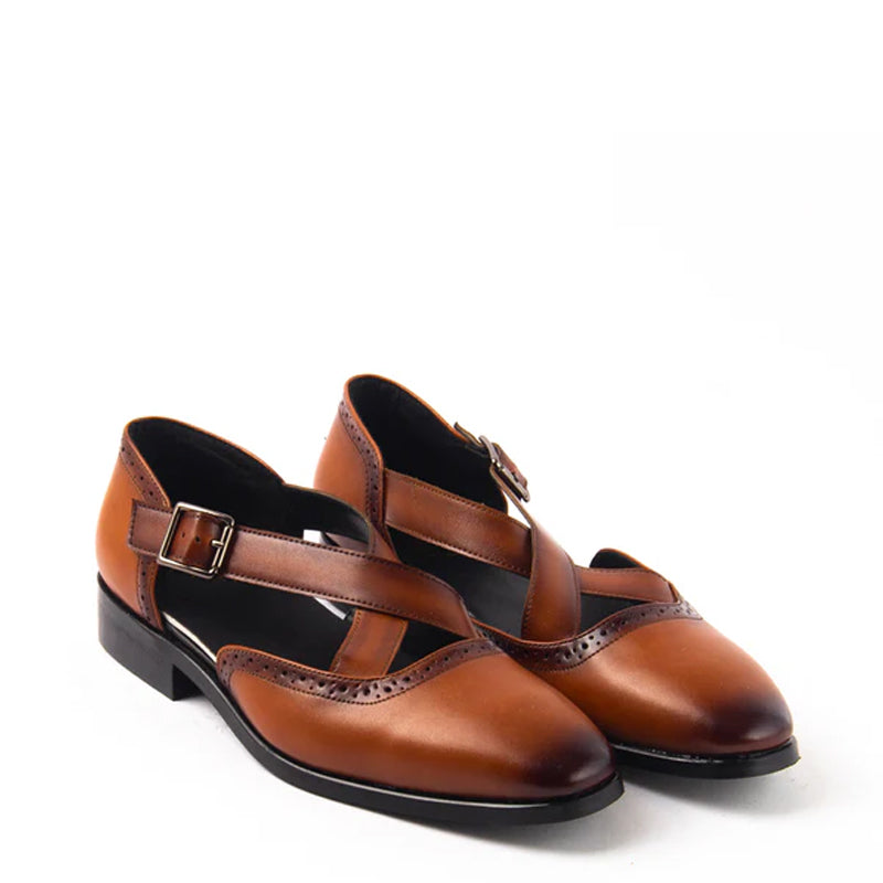 Patent Classic Leather Peshawari Black Sandals