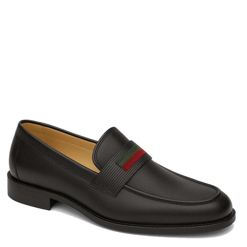 Genuine Suede Spikes Casual Loafer Black