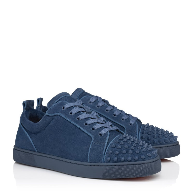 Men Suede Lace-Up Blue Sneaker