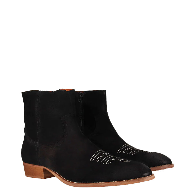 Luxury Design Stylish Suede Leather Side-Zipper Boot Brown