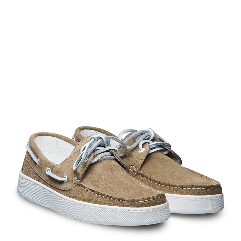 Suede Lace-Up Custom Tan Handmade Loafer