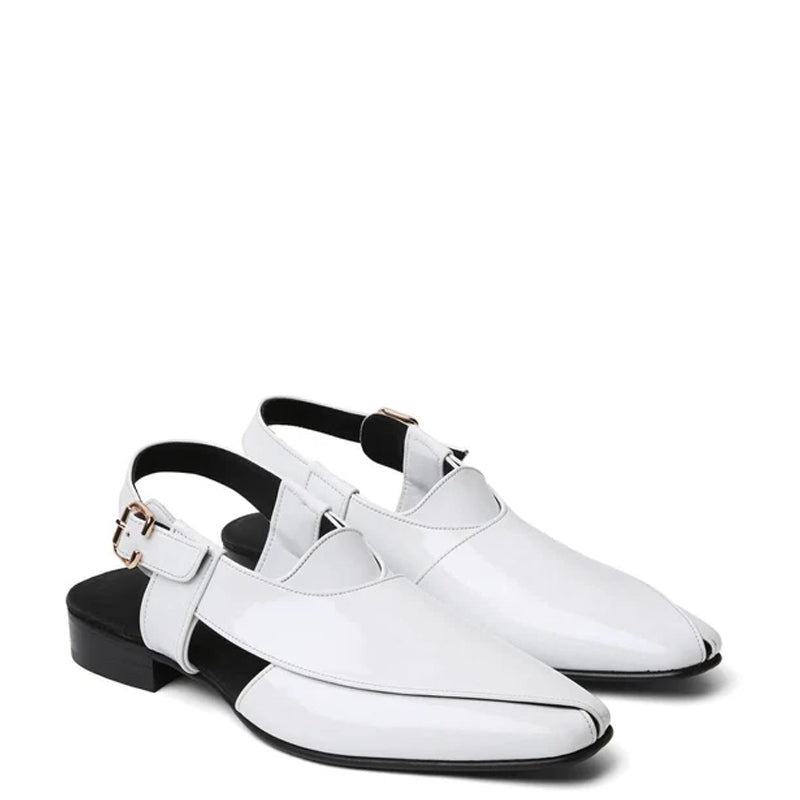 Premium Classic Leather Peshawari White Sandal