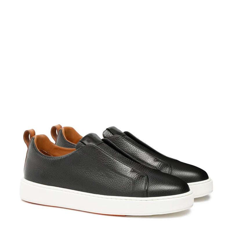 Men Tumbled Leather Slip-On Sneakers