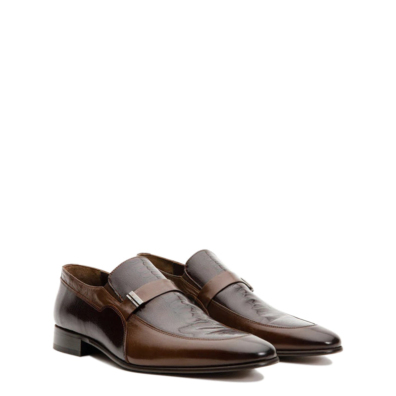 Dark Brown Leather Bit Loafer Shoe