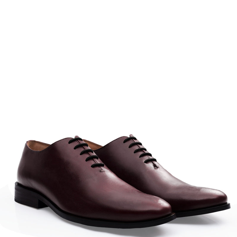 Polished Pure Leather Wholecut Oxford Shoe Black