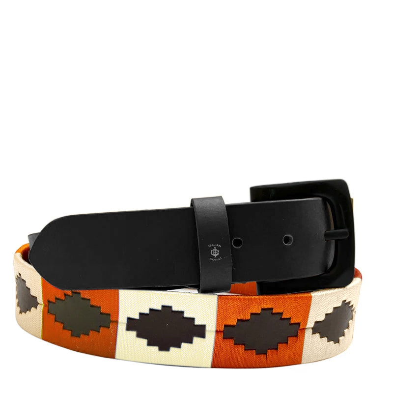 Stile Polo Classic Leather Silver Buckle Belt