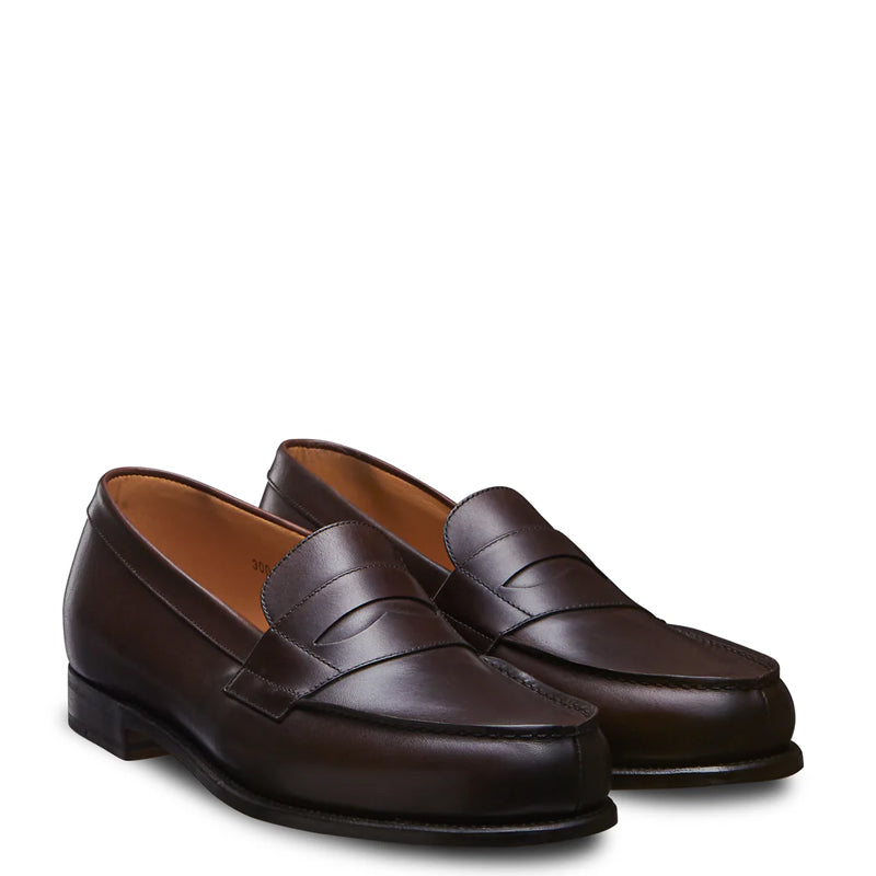 Classic Leather Green Penny Loafer For Men