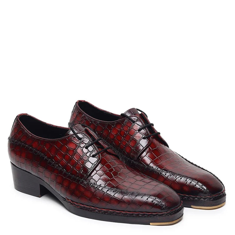 Patina Croco Leather Formal Oxford Shoes