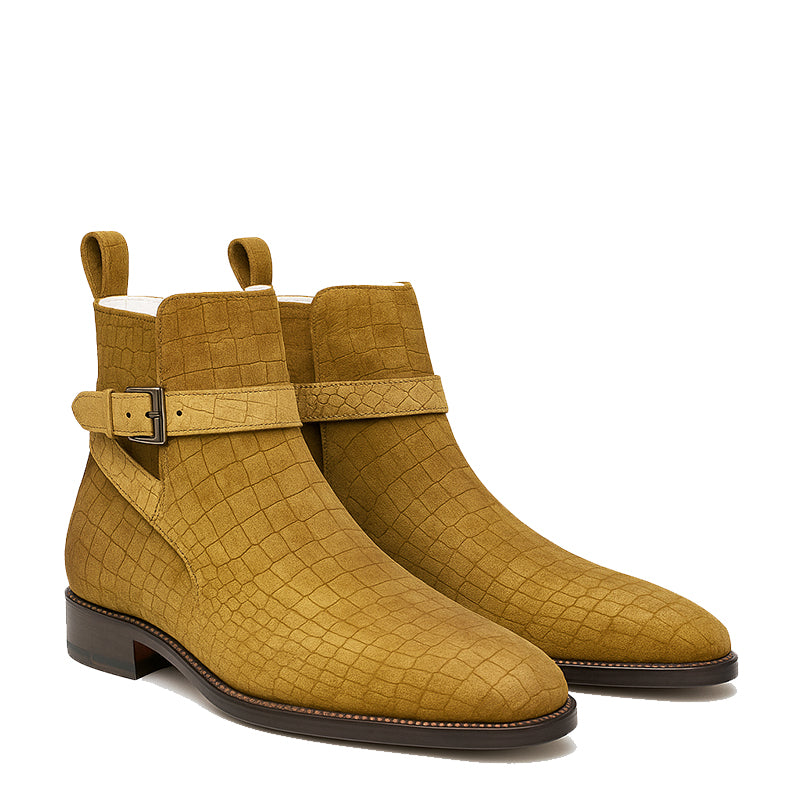 Manlio Jodhpur Croco Textured Boots