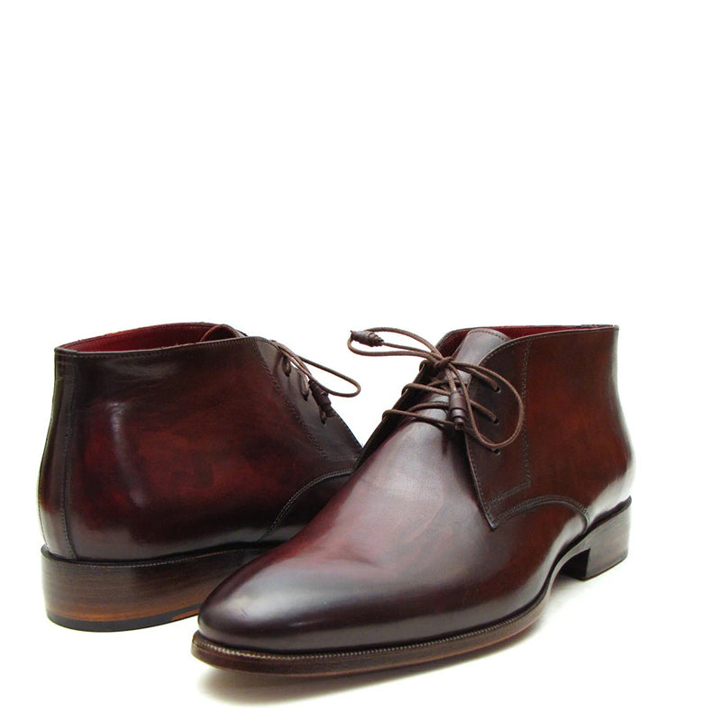 Classic Handmade Plain Toe Leather Chukkas Boots