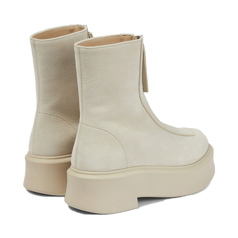Premium Leather Row Zipped-Front Ankle Beach Boot