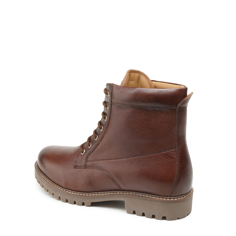 Classic Leather Lace-Up Ankle Boot Brown