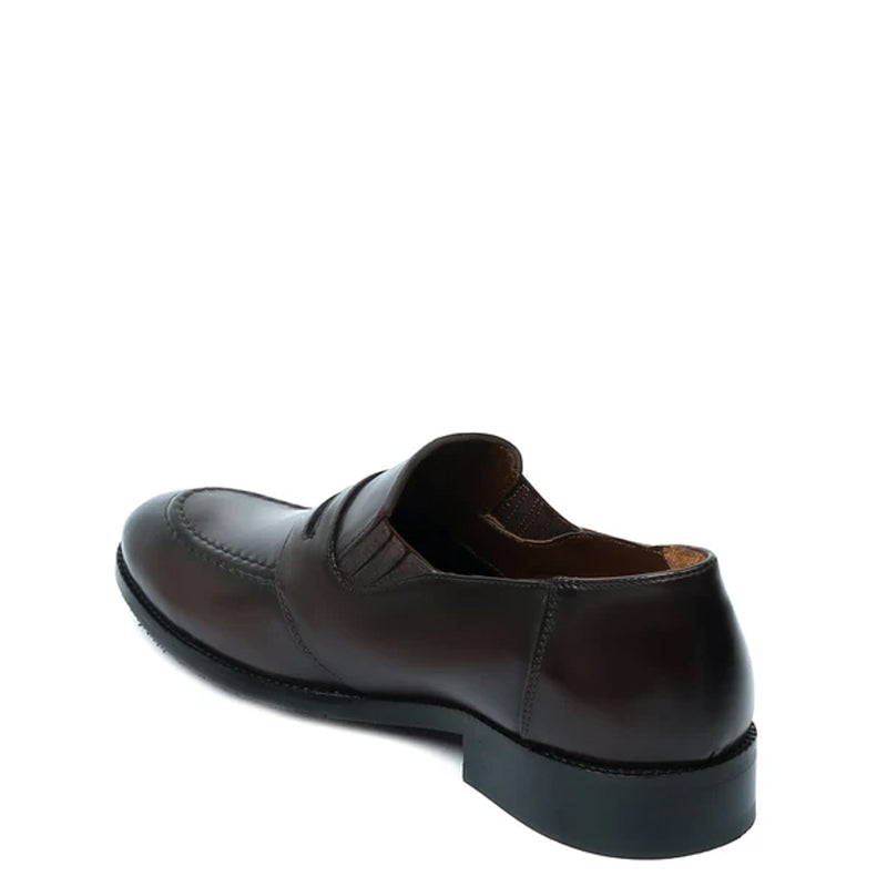 Brown Leather Penny Loafer For Men