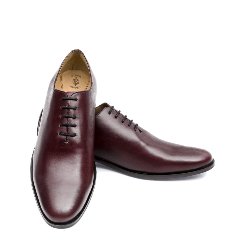 Classic Plain Wholecut Leather Oxford Shoe Dark Brown