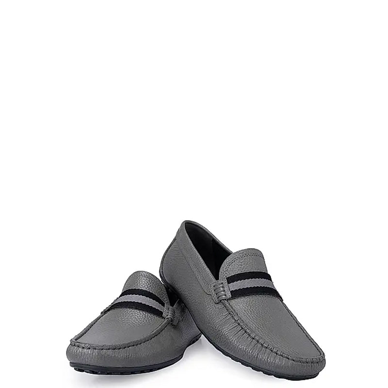 Premium Handmade Leather Moccasins Formal Grey Loafer