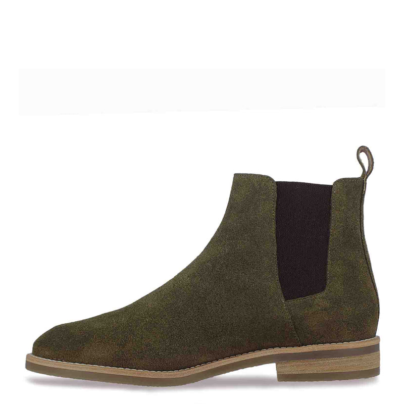 Men Solid Suede Leather Chelsea Boot Black