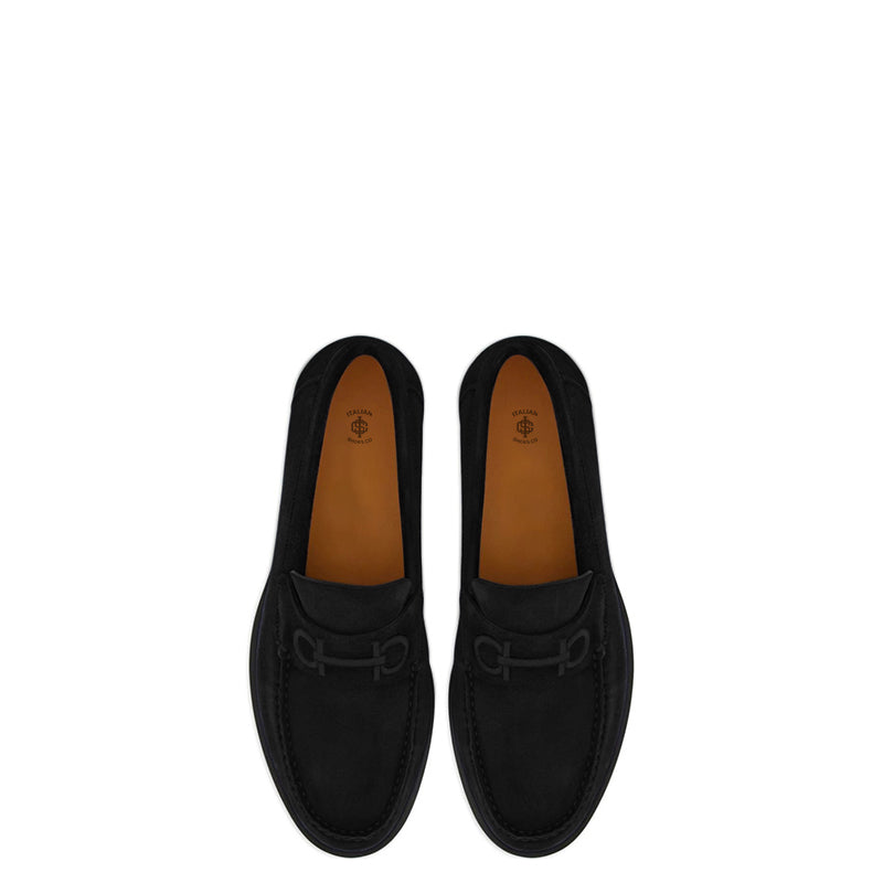 Brown Fort Ricamo Suede Loafers for Men