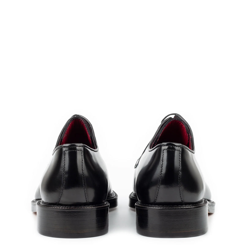 Polished Shiny Leather Formal Derby Shoe Black