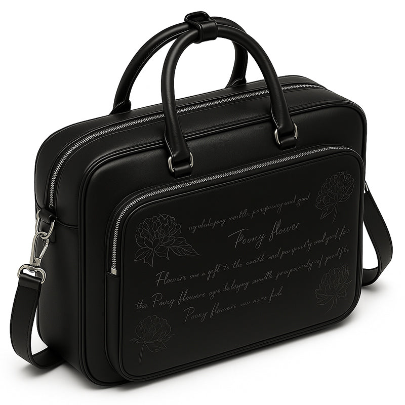 Italian Brown Men's Printed Leather Laptop Bag