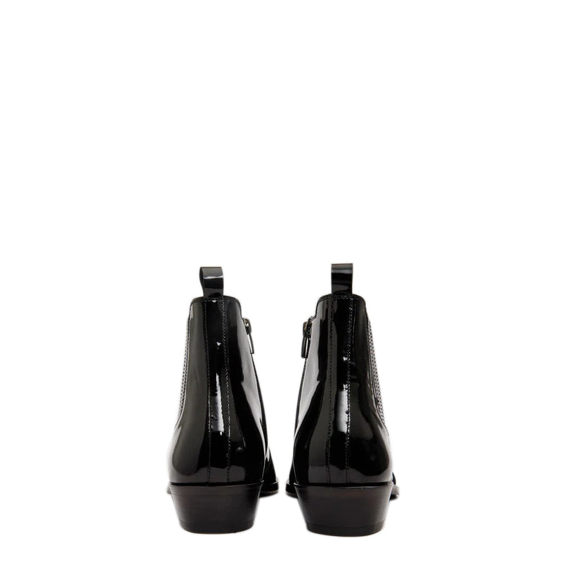 Black Leather Men's Ankle Boots