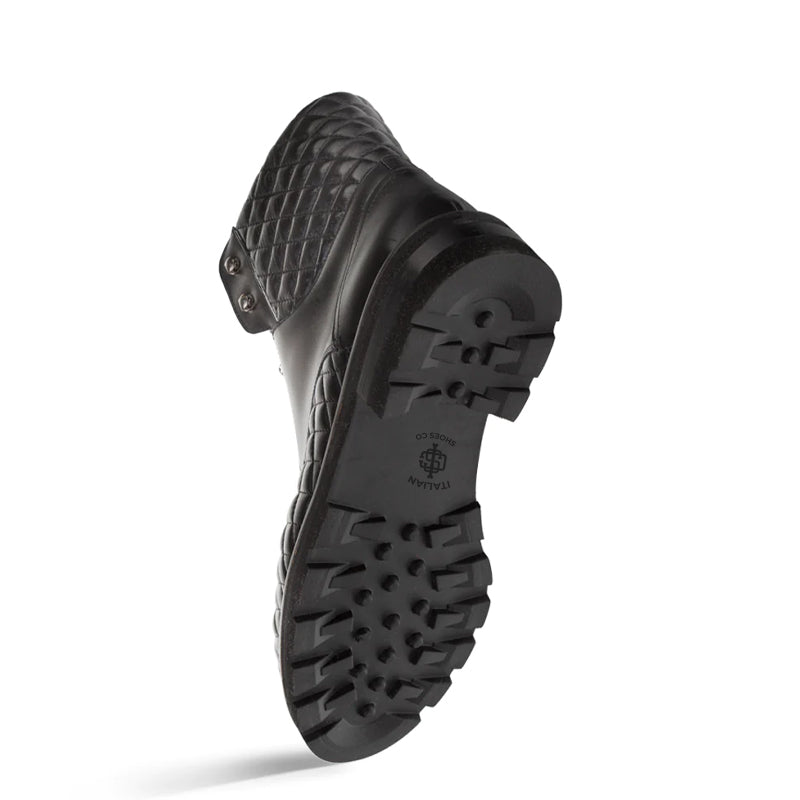 Black Timeless Lace-Up Leather Boots