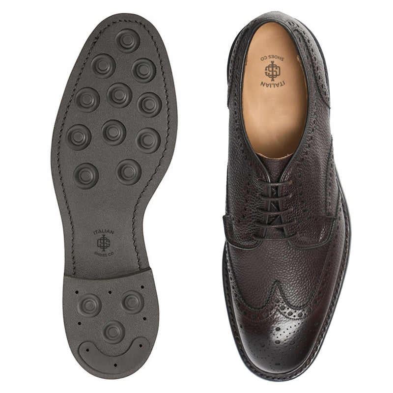 Men Handmade Leather Formal Derby Dark Brown Shoes