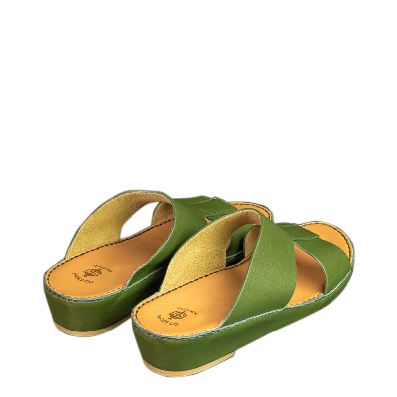 Premium Accented Open Toe Comfort Arabic Green Sandal
