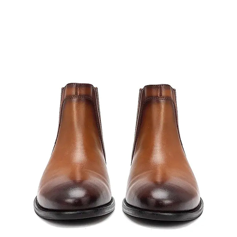 Mid-Top Plain Leather Handmade Stylish Chelsea Boots