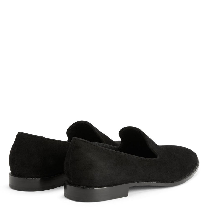 Men Classic Suede Pure Leather Black Loafer