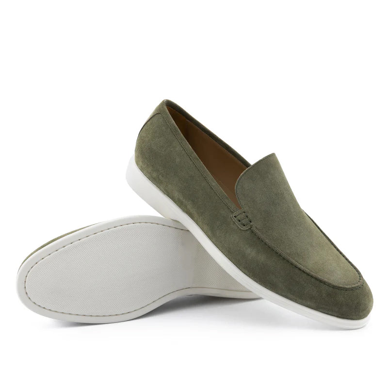 Premium Suede Leather Green Loafer For Men