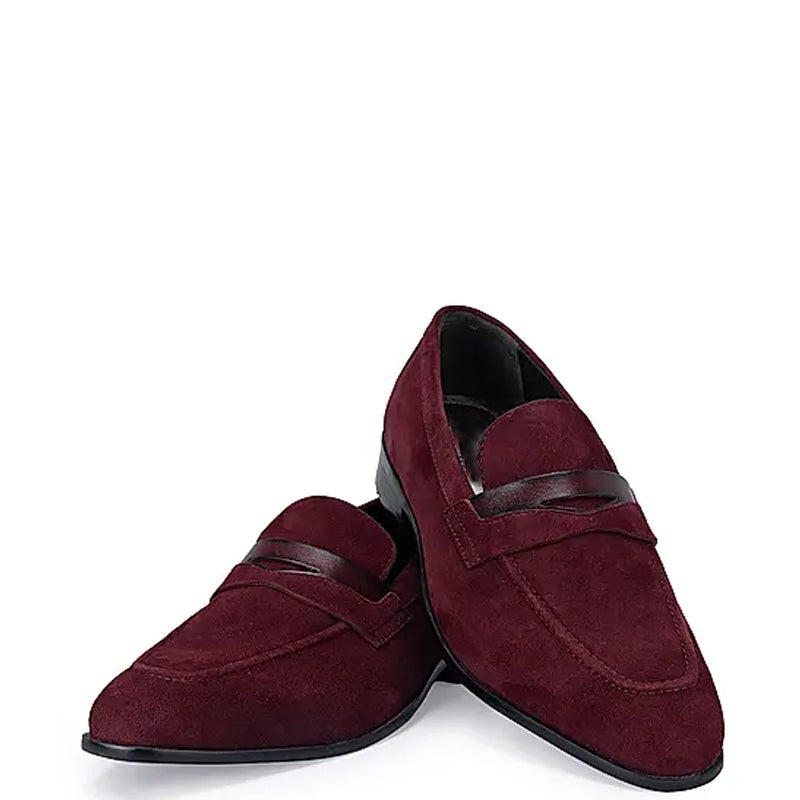 Classic Suede Penny Leather Formal Blue Loafer