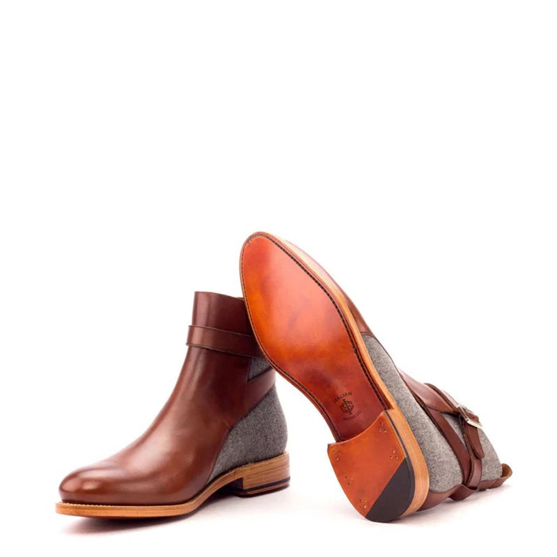 Men Handmade Custom Leather Brown Jodhpur Boot