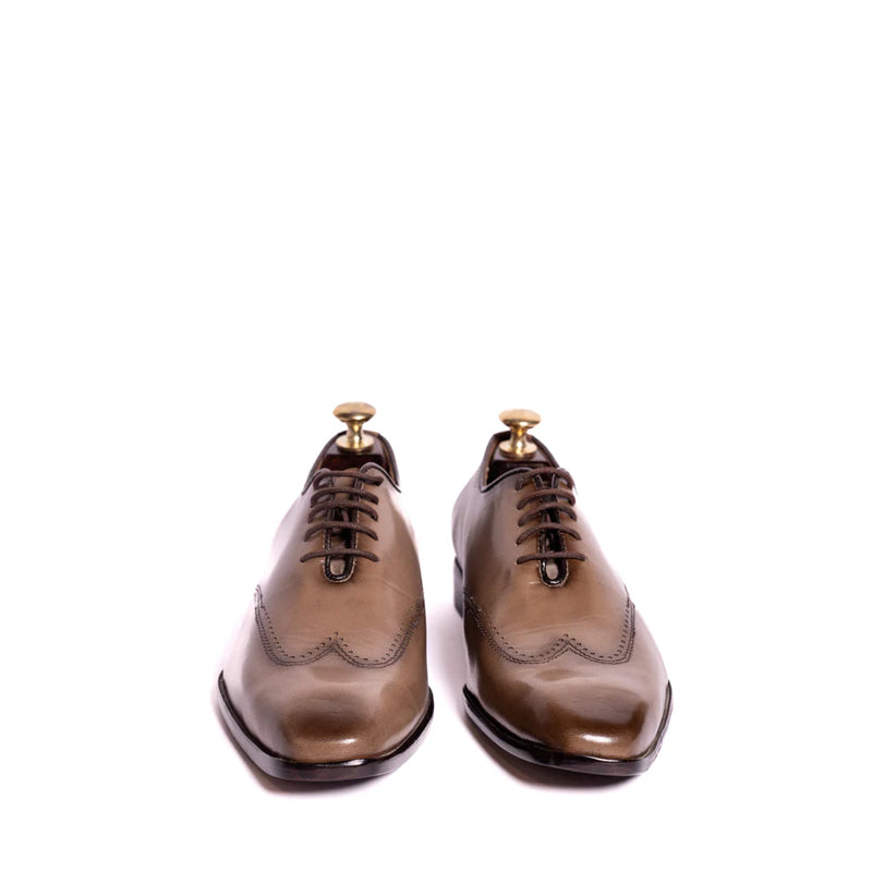 Classic Wholecut Plain Leather Oxford Shoe Tan