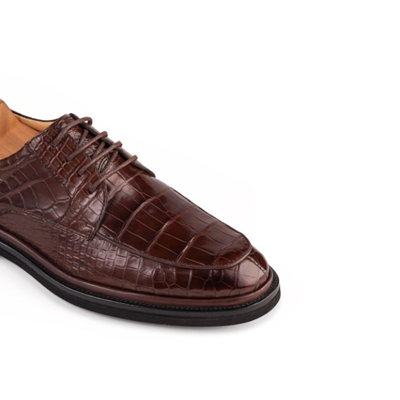 Premium Leather Textured Derby Black Shoe