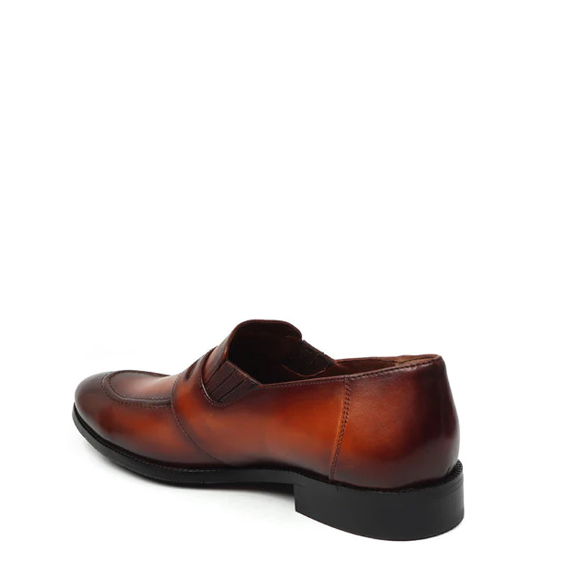 Brown Leather Penny Loafer For Men