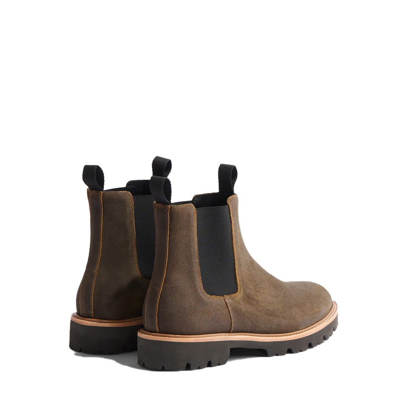 Mid-Top Suede Premium Leather Chelsea Brown Boot
